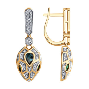 Серьги из золота с полудрагоценными вставками