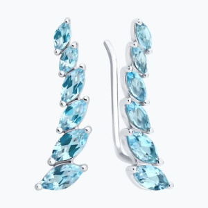 Серьги из серебра с полудрагоценными вставками