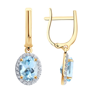 Серьги из золота с полудрагоценными вставками