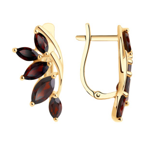 Серьги из золота с полудрагоценными вставками