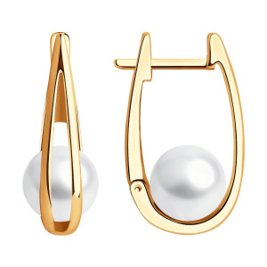 Серьги из золота с полудрагоценными вставками