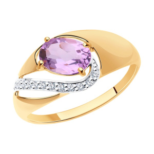 Кольцо из золота с полудрагоценными вставками