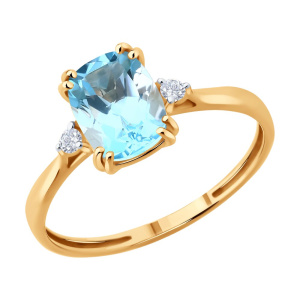 Кольцо из золота с полудрагоценными вставками