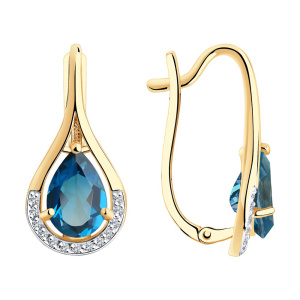 Серьги из золота с полудрагоценными вставками