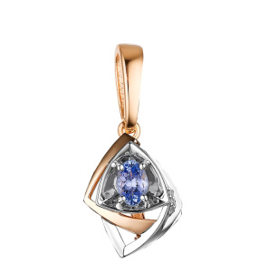 Подвеска из золота с цветными драгоценными вставками