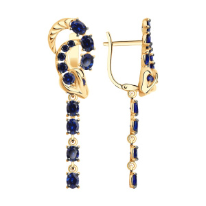 Серьги из золота с полудрагоценными вставками