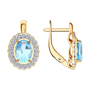 Серьги из золота с полудрагоценными вставками