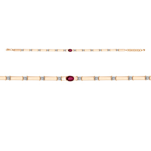 Браслет из золота с цветными драгоценными вставками