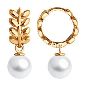 Серьги из золота с полудрагоценными вставками