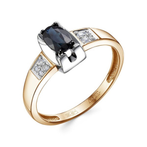 Кольцо из золота с цветными драгоценными вставками