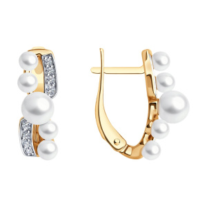 Серьги из золота с полудрагоценными вставками