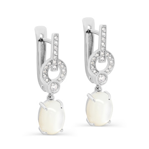 Серьги из серебра с полудрагоценными вставками