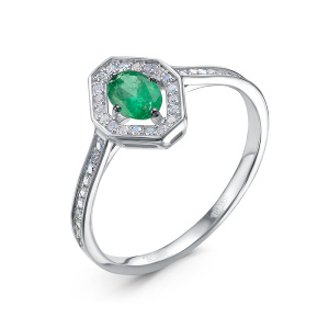 Кольцо из золота с цветными драгоценными вставками