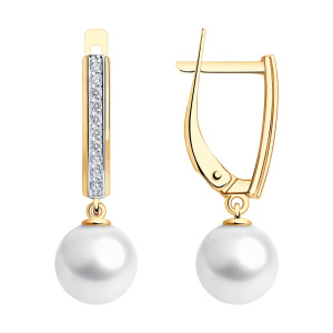 Серьги из золота с полудрагоценными вставками