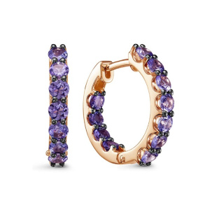 Серьги из золота с цветными драгоценными вставками