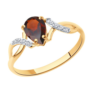 Кольцо из золота с полудрагоценными вставками