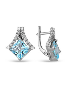 Серьги из серебра с полудрагоценными вставками