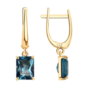 Серьги из золота с полудрагоценными вставками