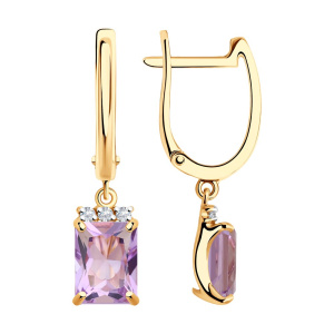 Серьги из золота с полудрагоценными вставками