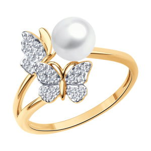 Кольцо из золота с полудрагоценными вставками