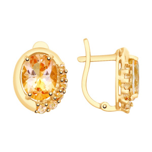 Серьги из золота с полудрагоценными вставками