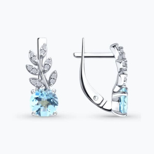 Серьги из серебра с полудрагоценными вставками