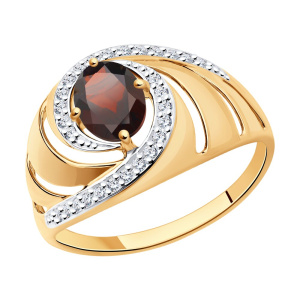 Кольцо из золота с полудрагоценными вставками