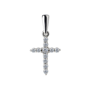 Крест из золота с бриллиантами выращенными