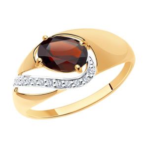 Кольцо из золота с полудрагоценными вставками