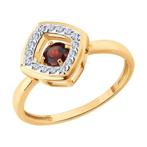 Кольцо из золота с полудрагоценными вставками