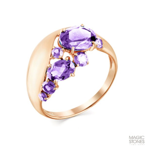 Кольцо из золота с полудрагоценными вставками