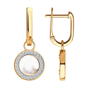 Серьги из золота с полудрагоценными вставками