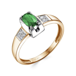 Кольцо из золота с цветными драгоценными вставками