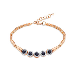 Браслет из золота с цветными драгоценными вставками