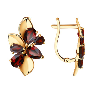 Серьги из золота с полудрагоценными вставками