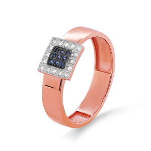 Кольцо из золота с цветными драгоценными вставками