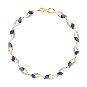 Браслет из золота с полудрагоценными вставками