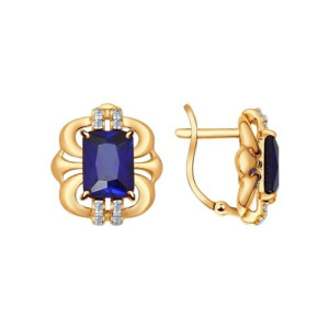 Серьги из золота с полудрагоценными вставками