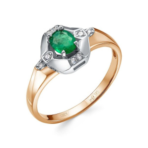 Кольцо из золота с цветными драгоценными вставками