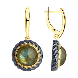 Серьги из золочённого серебра