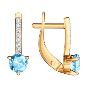 Серьги из золота с полудрагоценными вставками