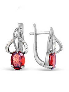 Серьги из серебра с полудрагоценными вставками