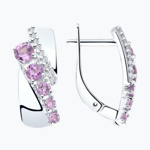 Серьги из серебра с полудрагоценными вставками