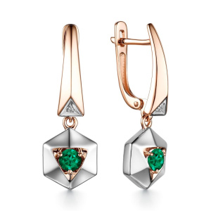 Серьги из золота с цветными драгоценными вставками