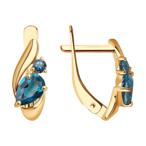 Серьги из золота с полудрагоценными вставками