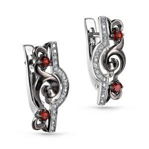 Серьги из серебра с полудрагоценными вставками