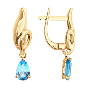 Серьги из золота с полудрагоценными вставками