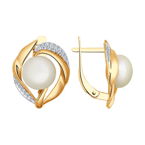 Серьги из золота с полудрагоценными вставками