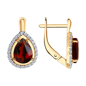 Серьги из золота с полудрагоценными вставками