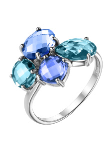 Кольцо из серебра с полудрагоценными вставками